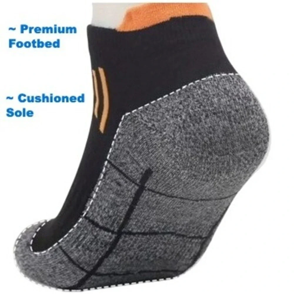 Colorful‎ Athletic Women's Ankle Socks M/L 6 PACK Tab Low Cut Quality Cotton NEW